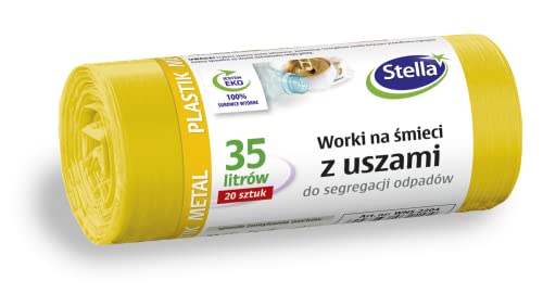 STELLA 032204 Müllbeutel mit Henkeln für Metall Plastik/und Kunststofftrennung | 35 L | 20 Stück | Müllsack Mülltüte Abfallsäcke für Den Hausmüll Büro aus dicker LDPE-Regranulatfolie Farbe: Gelb STELLA 032204 Müllbeutel mit Henkeln für Metall Plastik/und Kunststofftrennung | 35 L | 20 Stück | Müllsack Mülltüte Abfallsäcke für Den Hausmüll Büro aus dicker LDPE-Regranulatfolie Farbe: Gelb von Stella pack