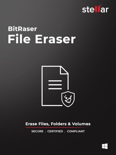 BitRaser File Eraser 5 - Komplettlösung zur Datenlöschung | Standard | 1 Gerät | 1 Jahr | PC Aktivierungscode per Email von Stellar
