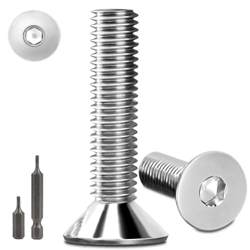 150 Stk senkkopfschrauben edelstahl M3X10mm Innensechskant M3 edelstahlschrauben Senkkopf Schrauben mit 2 Stk Sechskant Schrauberkopf Steckdose Gewindeschrauben Senkschraube DIN 7991/ISO 10642(Silber) 150 Stk senkkopfschrauben edelstahl M3X10mm Innensechskant M3 edelstahlschrauben Senkkopf Schrauben mit 2 Stk Sechskant Schrauberkopf Steckdose Gewindeschrauben Senkschraube DIN 7991/ISO 10642(Silber) von Stellarill