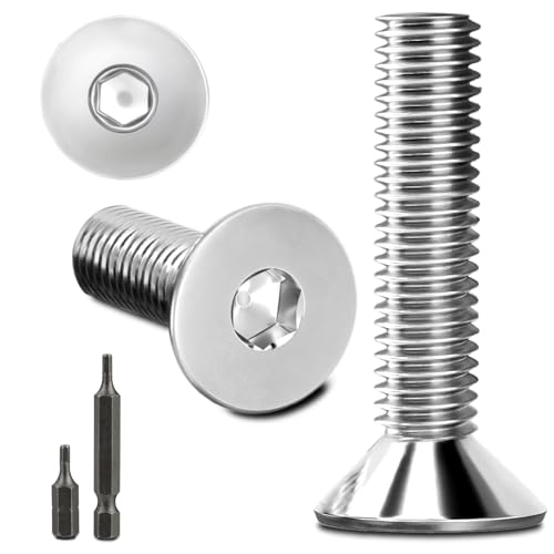 150Stk senkkopfschrauben edelstahl M4X20mm Innensechskant M4 edelstahlschrauben Senkkopf Schrauben Steckdose Gewindeschrauben Senkschraube DIN 7991/ISO 10642 mit 2 Stk Sechskant Schrauberkopf (Silber) 150Stk senkkopfschrauben edelstahl M4X20mm Innensechskant M4 edelstahlschrauben Senkkopf Schrauben Steckdose Gewindeschrauben Senkschraube DIN 7991/ISO 10642 mit 2 Stk Sechskant Schrauberkopf (Silber) von Stellarill