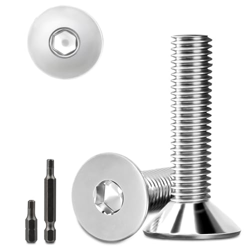 40 Stk senkkopfschrauben edelstahl M6x20mm Innensechskant M6 edelstahlschrauben Senkkopf Schrauben Steckdose Gewindeschrauben Senkschraube mit 2 Stk Sechskant Schrauberkopf DIN 7991/ISO 10642(Silber) 40 Stk senkkopfschrauben edelstahl M6x20mm Innensechskant M6 edelstahlschrauben Senkkopf Schrauben Steckdose Gewindeschrauben Senkschraube mit 2 Stk Sechskant Schrauberkopf DIN 7991/ISO 10642(Silber) von Stellarill