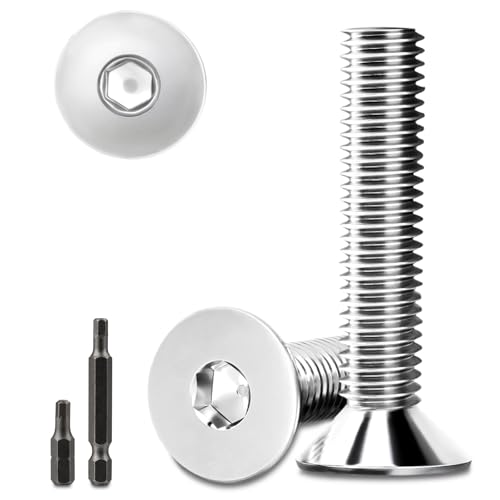 40 Stk senkkopfschrauben edelstahl M6x25mm Innensechskant M6 edelstahlschrauben Senkkopf Schrauben Steckdose Gewindeschrauben Senkschraube mit 2 Stk Sechskant Schrauberkopf DIN 7991/ISO 10642(Silber) 40 Stk senkkopfschrauben edelstahl M6x25mm Innensechskant M6 edelstahlschrauben Senkkopf Schrauben Steckdose Gewindeschrauben Senkschraube mit 2 Stk Sechskant Schrauberkopf DIN 7991/ISO 10642(Silber) von Stellarill
