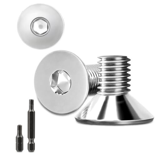 70 Stk senkkopfschrauben edelstahl M6x10mm Innensechskant M6 edelstahlschrauben Senkkopf Schrauben Steckdose Gewindeschrauben Senkschraube mit 2 Stk Sechskant Schrauberkopf DIN 7991/ISO 10642(Silber) 70 Stk senkkopfschrauben edelstahl M6x10mm Innensechskant M6 edelstahlschrauben Senkkopf Schrauben Steckdose Gewindeschrauben Senkschraube mit 2 Stk Sechskant Schrauberkopf DIN 7991/ISO 10642(Silber) von Stellarill