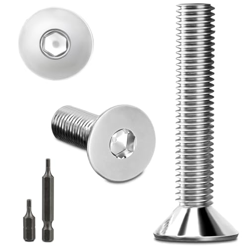 80 Stk senkkopfschrauben edelstahl M4X30mm Innensechskant M4 edelstahlschrauben Senkkopf Schrauben Steckdose Gewindeschrauben Senkschraube DIN 7991/ISO 10642 mit 2 Stk Sechskant Schrauberkopf (Silber) 80 Stk senkkopfschrauben edelstahl M4X30mm Innensechskant M4 edelstahlschrauben Senkkopf Schrauben Steckdose Gewindeschrauben Senkschraube DIN 7991/ISO 10642 mit 2 Stk Sechskant Schrauberkopf (Silber) von Stellarill
