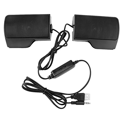 Steowsey 1 STÜCKE USB-Stereolautsprecher Soundbar Clipon-Lautsprecher Tragbares Schwarz für Notebook-Laptop-Telefon-Musik-Player-Computer von Steowsey