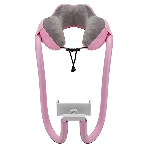 Steowsey 1 Stück U-Förmige Kissen-Neckholder-Halterung für Flugzeugreisen, Verstellbarer Handy-Ständer mit 360-Grad-Flexiblem Tablet-Armkissen, Hellrosa Steowsey 1 Stück U-Förmige Kissen-Neckholder-Halterung für Flugzeugreisen, Verstellbarer Handy-Ständer mit 360-Grad-Flexiblem Tablet-Armkissen, Hellrosa von Steowsey