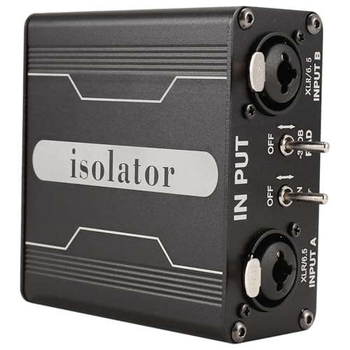 Steowsey 1 Stück Zweikanal-6,5-XLR-Mixer, Audio-Isolator, Strom-Sound-Rausch-Mixer, Mikrofon, Gemeinsamer Erdungsfilter von Steowsey