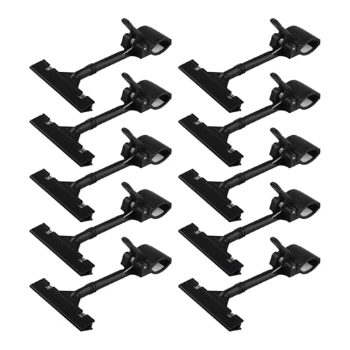 Steowsey 10 STÜCKE Verstellbarer Kunststoff Schild Halter, Clip-On Stil Doppelkopf Bildschirm Clips Rotierende Wiederverwendungs Schild Preis Schild für Speichern von Steowsey