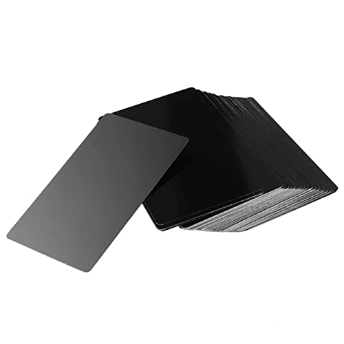 Steowsey 100 StüCk Schwarze Aluminium Legierung Karte Gravur Metall GeschäFt Besuch Visiten Karte 0,2 Mm Dicke von Steowsey