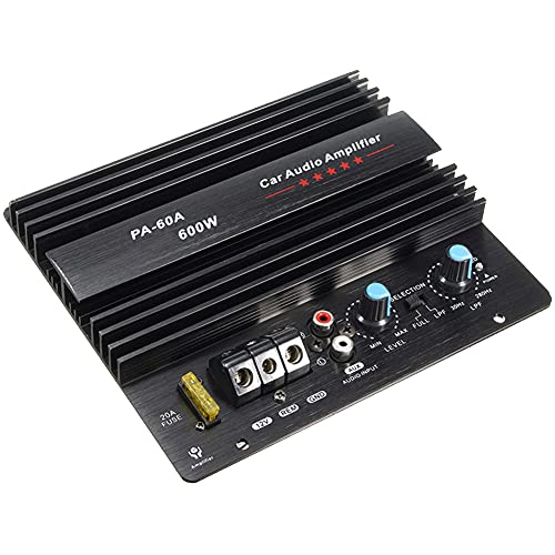 Steowsey 12V 600W Kfz VerstäRker Platine PA-60A Subwoofer Schaltkreis Schaltung Modul Kfz VerstäRker Endstufe,Schwarz von Steowsey