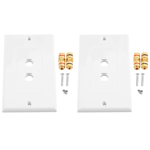 Steowsey 2 Pack Single Gang 1.0 Lautsprecher Kabel Wand Platte (Bananen Stecker Wand Platte) für 1.0 Lautsprecher, von Steowsey