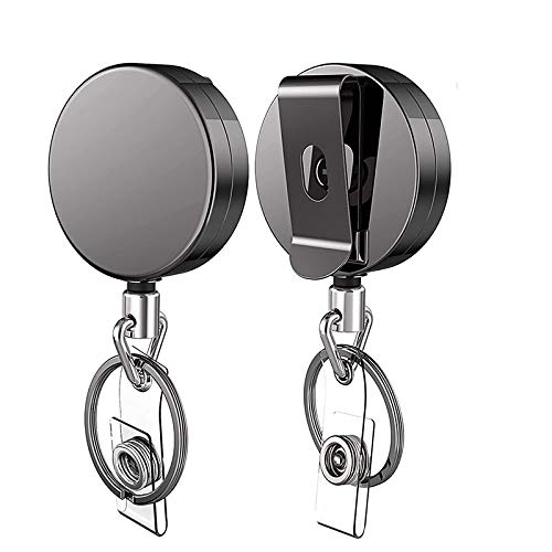 Steowsey 2 StüCke Einziehbare Ausweis SchnüRe mit Clip mit Einziehbarem Ausweis Karten Halter für ID Karten SchlüSsel Ausweis Halter von Steowsey