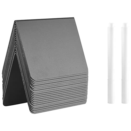 Steowsey 20 Teilige Mini Tafel A-FöRmige Tafel Tische Buffet Tags PVC LöSchbare Tafeln mit WeißEn Kreide Markern von Steowsey