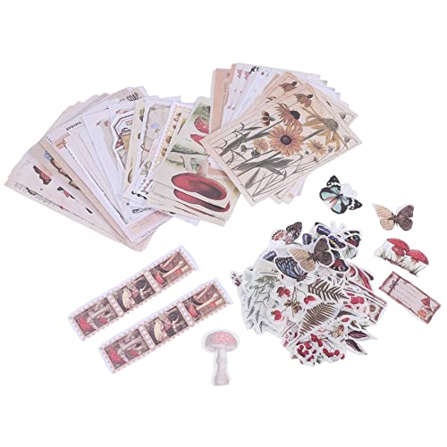 Steowsey 200 StüCke Vintage Sammelalbum Lieferungen Packung für Junk Journal Planer DIY Papieraufkleber Vintage Ephemera Packung Decoupage von Steowsey