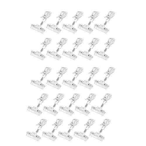 Steowsey 25 Pack Kunststoff Merchandise Zeichen Clip Clip Drehbarer Clip-On Halter Display Clip Halter Stand Preis Display Halter, Klar von Steowsey