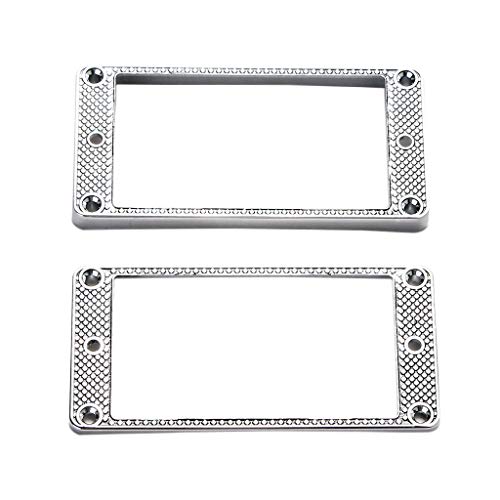 Steowsey 2Pcs Humbucker Tonabnehmer Ring Metall Gebogener Boden Rahmen für LP Gitarren Teile von Steowsey