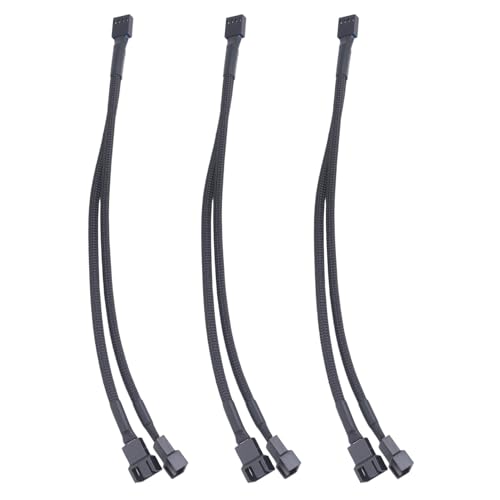 Steowsey 3 StüCk PWM LüFter Splitter Kabel 2-Wege 4Pin Y HüLsen VerläNgerung Power Kabel 1 zu 2 für PC Hauptplatine, Computer CPU LüFter von Steowsey