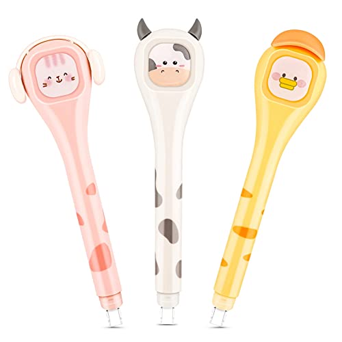 Steowsey 3-Teiliger White-Out-Korrekturbandstift, Kreativer Korrekturbandstift mit Einfach zu Verwendendem Kawaii-Stift-Applikator von Steowsey