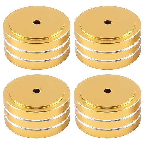 Steowsey 4 StüCk 40 X 20 Mm Aluminium HiFi AMP Lautsprecher Isolation StäNder Plattenspieler FüßE Pad (Gold) von Steowsey