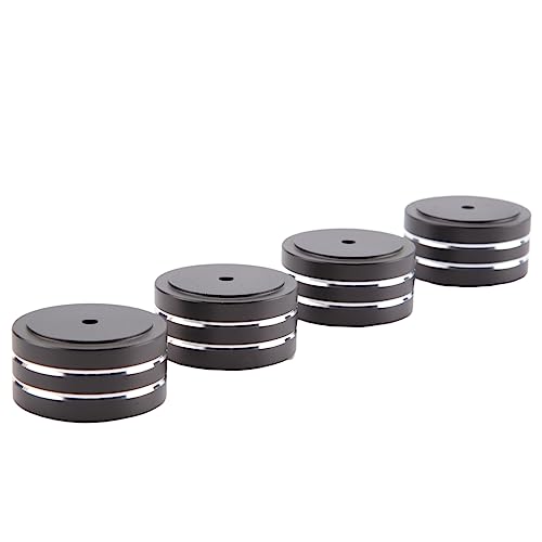 Steowsey 4 StüCk 40 X 20 Mm Aluminium HiFi AMP Lautsprecher Isolation StäNder Plattenspieler FüßE Pad (Schwarz) von Steowsey