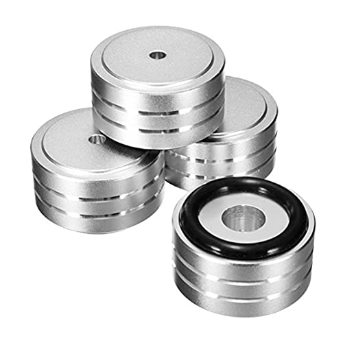 Steowsey 4 StüCk 40 X 20 Mm Aluminium HiFi AMP Lautsprecher Isolation StäNder Plattenspieler FüßE Pad (Silber) von Steowsey