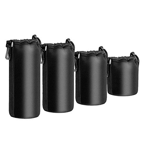 Steowsey 4PCS Camera Case Lens Pouch Set Lens Case Klein Mittel Groß und Extra Groß für DSLR Camera Lens Bag Pouch StoßFest von Steowsey
