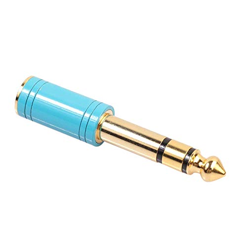 Steowsey 6,35 mm 1/4 Stecker Auf 3,5 mm 1/8 Klinken Buchse Stereo Kopfhörer Aux Line Audio Adapter Stecker Gitarren Verstärker Jack Mischen Kopfhörer Telefon Mic (Blau) von Steowsey