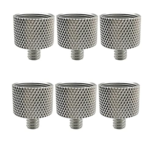 Steowsey 6 StüCk 5/8 Innen Gewinde Bis 1/4 AußEn Gewindeschrauben Mikrofon Schrauben Adapter für Mikrofon Mikrofon StäNder Klemme (Silber) von Steowsey