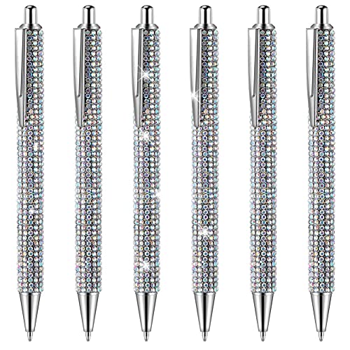 Steowsey 6 StüCk SüßE Kugelschreiber Bling Diamantkugelschreiber Weihnachten Rhinestones Geschenk-Kugelschreiber Aus Silberfarbenem Metall. Ausgefallene Glitzernde Kristallstifte B von Steowsey