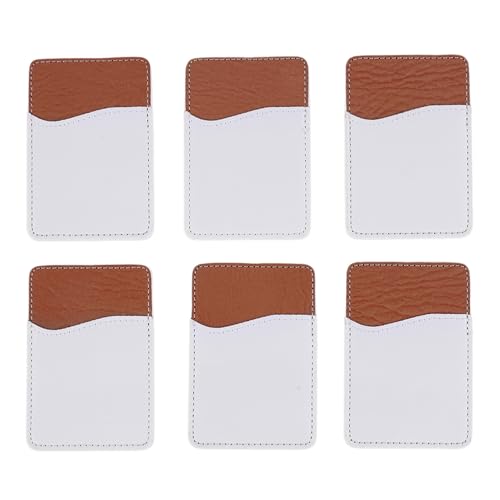 Steowsey 6 StüCke Sublimation Blank Leder Mobile GeldböRsen Plastiktasche Handyhalter Kartenaufkleber Handy HüLle GeldböRsen HüLle von Steowsey