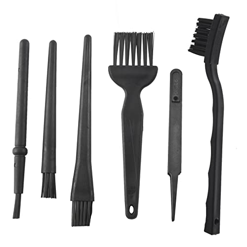 Steowsey 6 in 1 Kunststoff Kleine Tragbare Nylon Anti- bürsten Reinigungs Tastatur bürsten Kit, Schwarz (Reißverschluss Tasche) von Steowsey