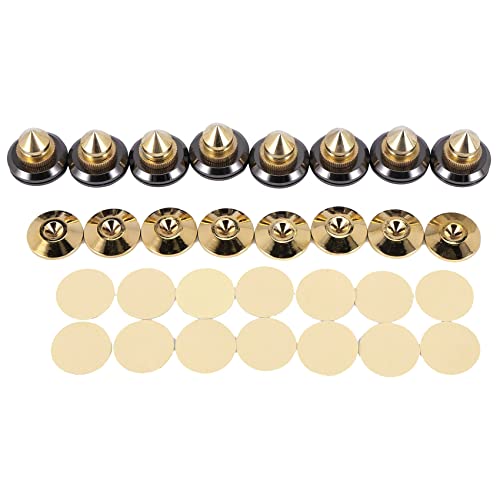 Steowsey 8 Set Golden Plated Lautsprecher Spitzen, Lautsprecher StäNder CD Audio Subwoofer Amplifier Plattenspieler Isolations FüßE von Steowsey