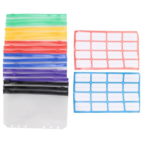 Steowsey A6 Budget Binder mit ReißEn Verschluss, Klar 6 LöCher Geld UmschläGe Ordner,PVC Geld Coupon Organisator Lose Blatt Beutel von Steowsey