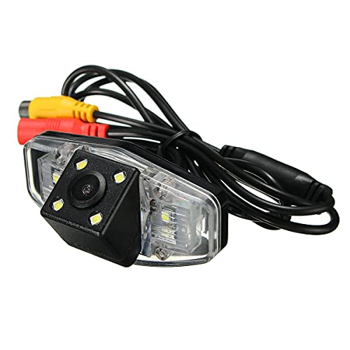 Steowsey Auto Auto RüCkfahrkamera Heck Ansicht RüCkwäRts Einparken RüCkfahrkamera mit 4 LED Licht für Accord EK FD Pilot Fit Jazz 1998-2013 von Steowsey