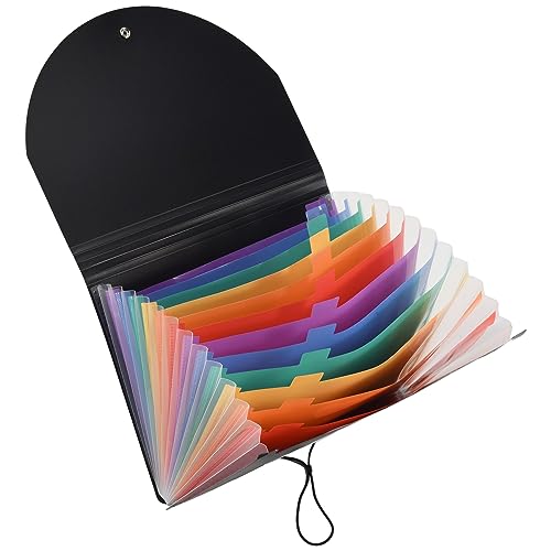 Steowsey Dokumenten-Organizer mit 13 Fächern, Erweiterbarem Ordner mit Netztasche und Farbetikett, 13-Monats-Rechnungsbeleg-Organizer im A4-Format von Steowsey