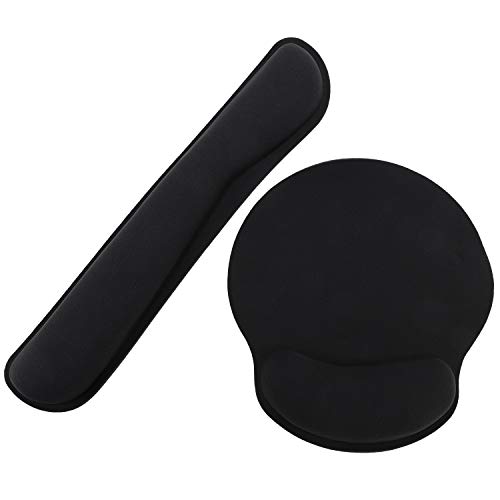 Steowsey Mauspad Gel Spielen Tastatur Und Maus Handgelenkauflage Matte Pad, Ergonomische Handgelenkstuetze Comfort Pad Fuer Computer Laptop Office Typist - Schwarz von Steowsey