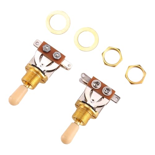 Steowsey Metrischer 3 Wege Gitarren Kurzwahl Ton Abnehmer Für Die Ton Abnehmer Auswahl Lp Zubehör Für Elektor Gitarre, Gold Und Beige (Ein Packung Von 2 Stücke) von Steowsey
