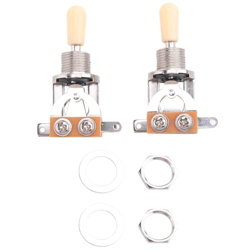 Steowsey Metrischer 3 Wege Gitarren Kurzwahl Ton Abnehmer Für Die Ton Abnehmer Auswahl Lp Zubehör Für Elektor Gitarre, Silber Und Beige (Ein Packung Von 2 Stücke) von Steowsey