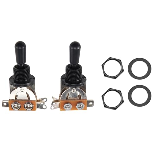 Steowsey Metrischer 3 Wege Gitarren Kurzwahl Ton Abnehmer Für Die Ton Abnehmer Auswahl Lp Zubehör Für Elektor Gitarre, Silber Und Schwarz (Ein Packung Von 2 Stücke) von Steowsey