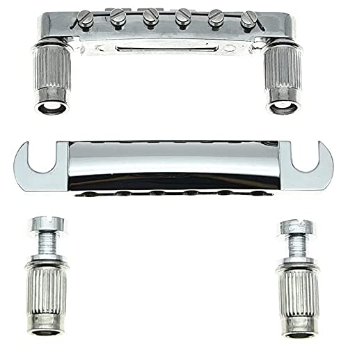 Steowsey Tune-O- BrüCke und Saiten Halter mit Bolzen Set für ABR-1 BrüCken Stil LP Elektrische Gitarren,Silber von Steowsey