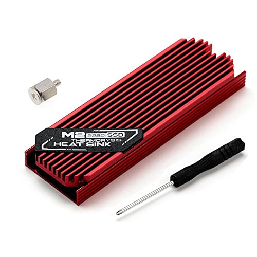 Steowsey UltradüNner M.2 SSD KüHlköRper M2 2280 Solid State Festplatte Aluminium KüHlköRper KüHler KüHlung Thermal Pad Rot von Steowsey