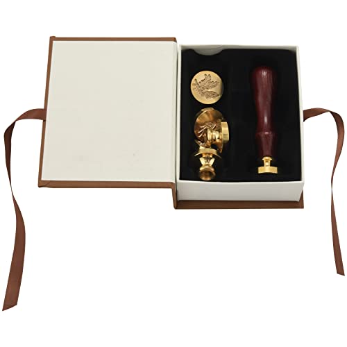 Steowsey Wachs Siegel Stempel Set, 6 Stücke Botanische Siegel Lack Stempel Messing Köpfe + 1 Stück mit Einem Geschenk Box Vintage von Steowsey
