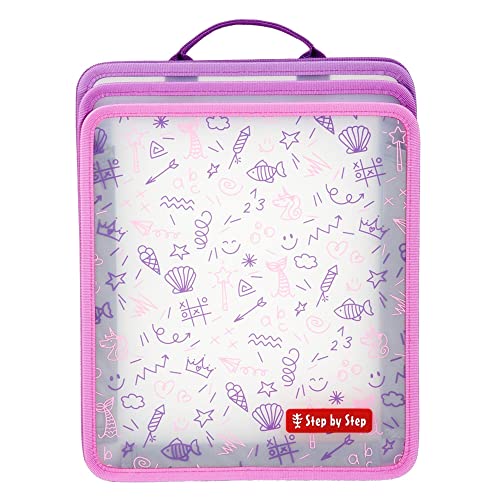 Step by Step Faltbare Heftbox, Pink, mit 3 Fächern für Hefte, Schnellhefter, Schreibblöcke, DIN-A4-Format, mit extra Lasche für 30 cm Lineal Step by Step Faltbare Heftbox, Pink, mit 3 Fächern für Hefte, Schnellhefter, Schreibblöcke, DIN-A4-Format, mit extra Lasche für 30 cm Lineal von Step by Step