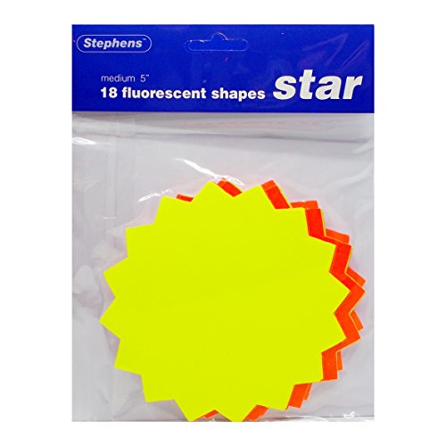 Stephens 370956 12, 7 Cm Star Ticket – Fluoreszierend (18 Stück Blatt) von Stephens