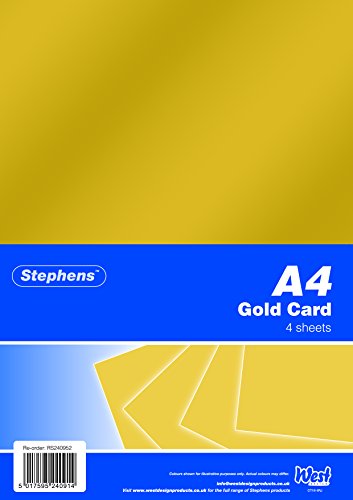 Stephens RS240952 Karton, 10 Kopfleistenbeutel a 4 Bogen Ideal für Präsentationen und Displays, gold von Stephens