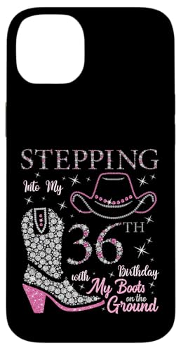 Ich trete in meinen 36. Geburtstag mit meinen Stiefeln auf dem Boden Hülle für iPhone 14 Plus von Stepping Into My Birthday Cowgirls B-Day Party