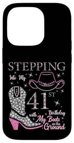 Ich trete in meinen 41. Geburtstag mit meinen Stiefeln auf dem Boden Hülle für iPhone 14 Pro Ich trete in meinen 41. Geburtstag mit meinen Stiefeln auf dem Boden Hülle für iPhone 14 Pro von Stepping Into My Birthday Cowgirls B-Day Party