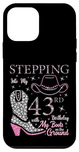 Ich trete in meinen 43. Geburtstag mit meinen Stiefeln auf dem Boden Hülle für iPhone 12 mini von Stepping Into My Birthday Cowgirls B-Day Party
