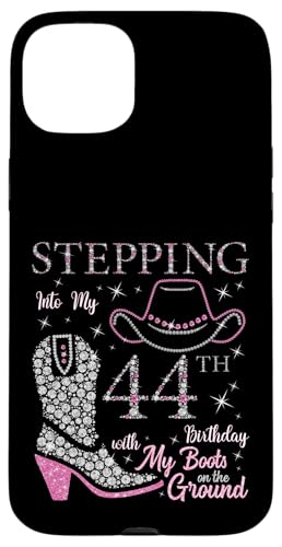 Ich trete in meinen 44. Geburtstag mit meinen Stiefeln auf dem Boden Hülle für iPhone 15 Plus Ich trete in meinen 44. Geburtstag mit meinen Stiefeln auf dem Boden Hülle für iPhone 15 Plus von Stepping Into My Birthday Cowgirls B-Day Party