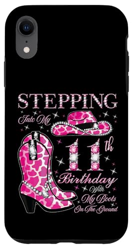 Ich trete in meinen 11. Geburtstag mit meinen Stiefeln auf dem Boden Hülle für iPhone XR von Stepping Into My Birthday Cowgirls Birthday Party